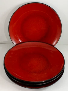 Target HOME RED SOLSTICE Dinner Plates * Set of 4 * China 11 3/8" - Picture 1 of 4