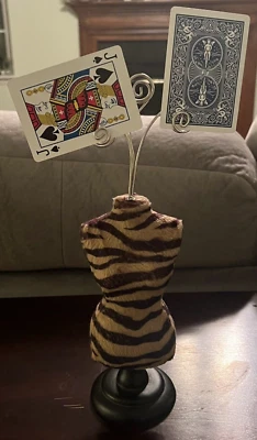 Vintage Faux Fur Tiger Mini Dress Bust Mannequin Jewelry/Card Holder - Image 1 of 4