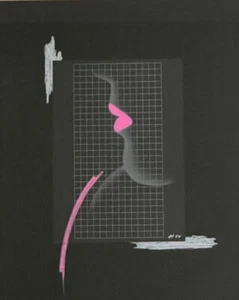 Stampa grafica pop art postmoderna New Wave anni 80 Memphis Milano 23” x 27” LIPS - Foto 1 di 7
