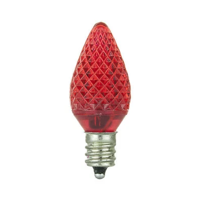 6PK C7 LED Red Replacement Christmas Light Bulb, Shatterproof Bulb, E12, 0.4W - Image 1 of 2
