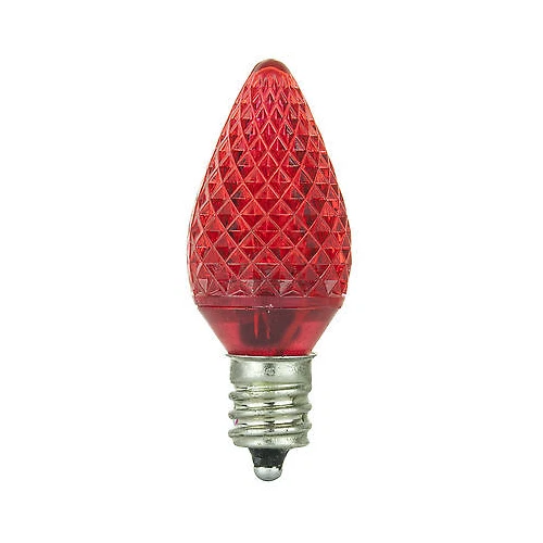 6PK C7 LED Red Replacement Christmas Light Bulb, Shatterproof Bulb, E12, 0.4W - Image 1 of 2