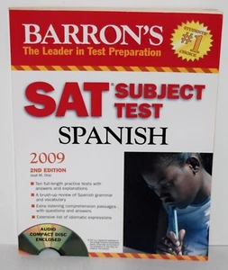 Barron's SAT Subject Test Spanish with Audio CD Like New FREE SHIPPING !!! - Imagen 1 de 3