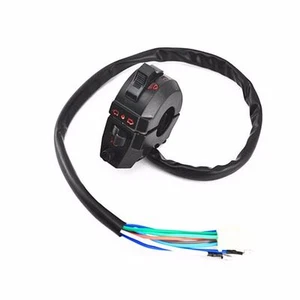 Motorcycle 7/8" Handlebar Control Horn Left Switch Turn Signal Light Hi/Lo Beam - Foto 1 di 5