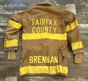 Cappotto vintage Fairfax County Virginia Brennan vigili del fuoco vigili del fuoco FXCO - Foto 1 di 13