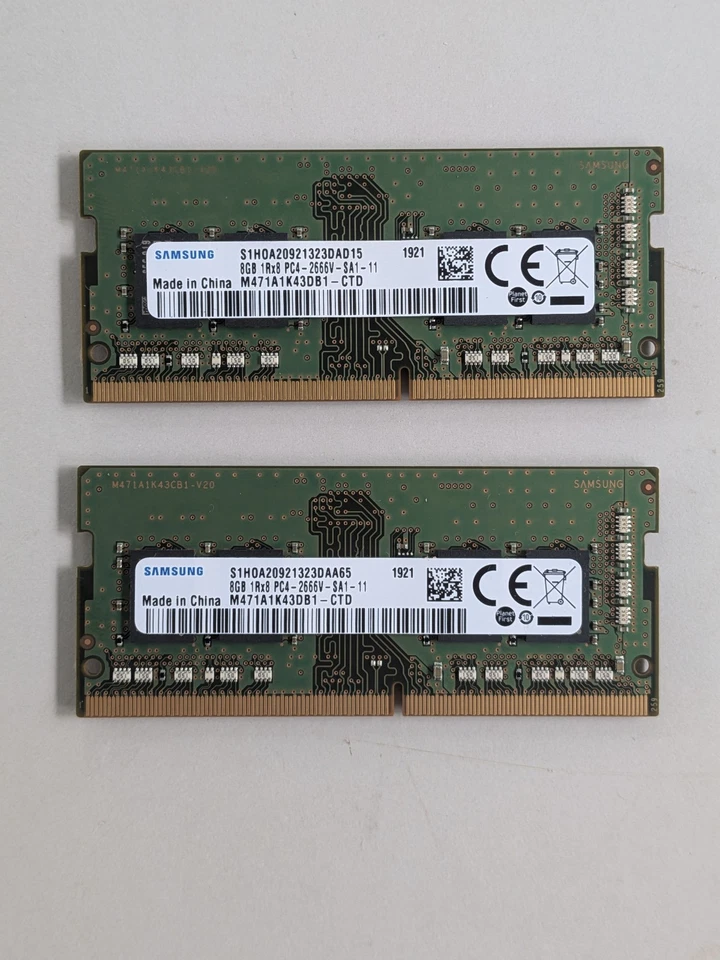 2x 8GB Original Ram Arbeitsspeicher passend für HP-Compaq Omen 15-dh0008ng - Bild 1 von 1