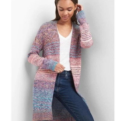 Cárdigan Gap For Good Rayas Mármol Frente Abierto 100% Algodón Multicolor Pequeño Foto 1 de 4