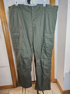 Pantalones tácticos lisos de carga Rothco BDU XXL regular ejército bosque verde botón mosca - Imagen 1 de 7