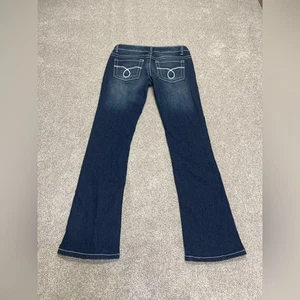 Y2K 90s 00s fitted medium vintage boho Rue 21 bootcut low rise Jeans sz 3/4 - Picture 1 of 13