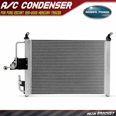 Condensador de aire acondicionado con soporte para Ford Escort 1991-2003 Mercury Tracer 1991-1999 Foto 1 de 4