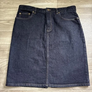 Lauren Ralph Lauren Denim dunkle Waschung Rock Größe 12 klassisch Western gebraucht, in einwandfreiem Zustand - Bild 1 von 12