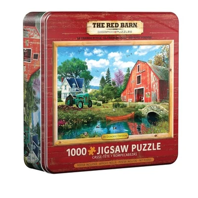 Eurographics Jigsaw Puzzle in tin;  The Red Barn;  1,000 pcs - Image 1 of 3