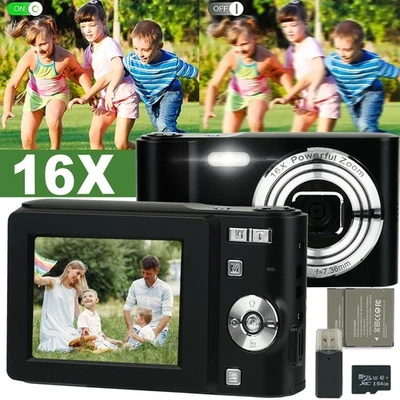 50MP Digitalkamera Fotokamera Kompakt 16X Digitalzoom mit 64GB Karte Geschenk - Bild 1 von 4