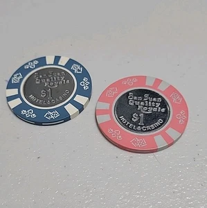 LOTTO FICHES POKER CASINÒ SAN JUAN PUERTO QUALITY ROYALESAN HOTEL SAN & CASINO $1 - Foto 1 di 2