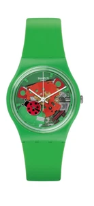 SWATCH CHOUPETTE 2016 GG220 WATCH LADYBUG SHAPED WHEEL RED GREEN UNISEX EUROPEAN - Picture 1 of 10