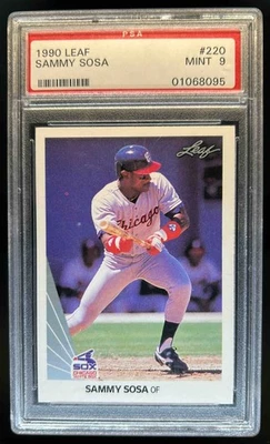 1990 Leaf Sammy Sosa RC Rookie #220 White Sox PSA 9 - Image 1 of 2