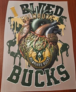 Milwaukee Bucks Colorful 8" DTF Heat Transfer Iron On FREE Shipping!!! (C4/1) - Picture 1 of 1