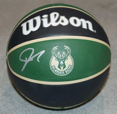 GIANNIS ANTETOKOUNMPO #34 Signed Bucks Logo Basketball + Beckett COA #W95217 - Image 1 of 4