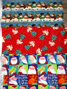 6 yardas total de 3 piezas diferentes de 2 yardas telas navidad 100% algodón - Imagen 1 de 4