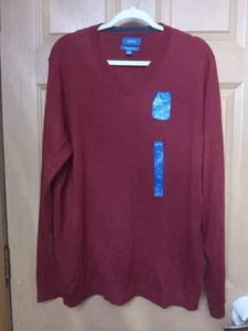 Suéter APT 9 Seriously Soft Merino Para Hombres XXL Borgoña Cuello en V Pullover Nuevo con Etiquetas - Imagen 1 de 8