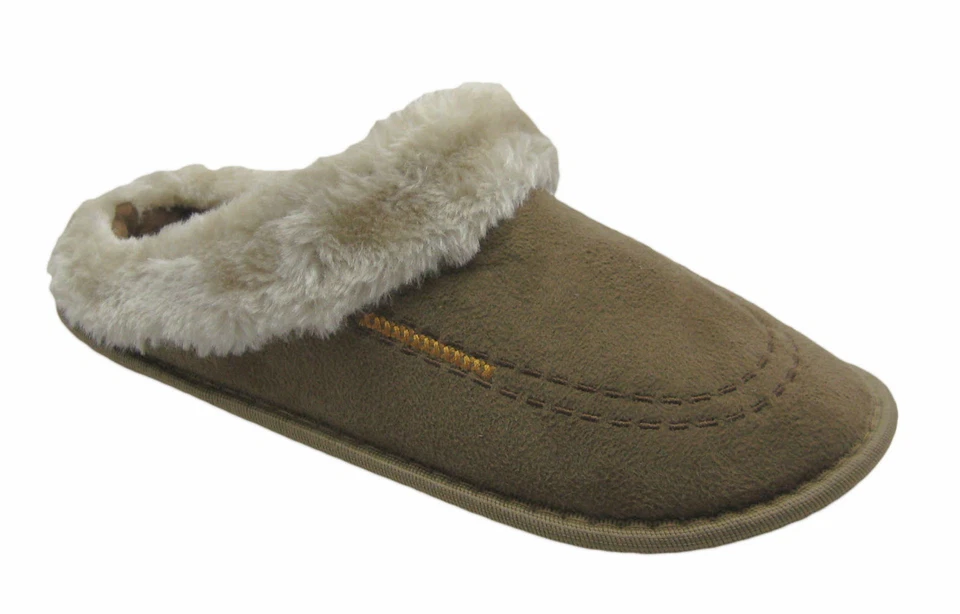 Zapatillas de mula de casa de color liso con detalles de piel sintética para hombre Foto 1 de 1