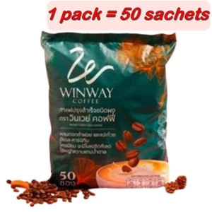 Winway Coffee for health contains ginkgo & safflower sugar Free 1pack x50sachets - Picture 1 of 8