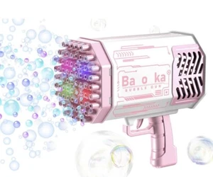 Bubble Gun with 69-Hole and Light, Summer Indoor Outdoor Activity Pink - Picture 1 of 2