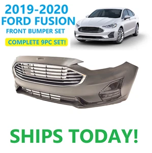 2019 2020 FORD FUSION FRONT BUMPER WITH GRILLS FOG LAMP COVERS SE SEL - Picture 1 of 10