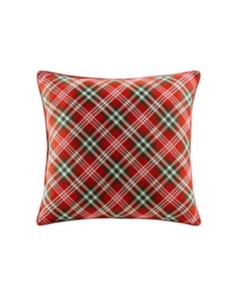 2 Plaid Decorative Pillow 20" X 20" Macy's Holiday Collection- RED Christmas - Image 1 of 2