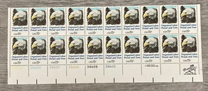 US Stamp Scott 1831 ORGANIZED LABOR PROUD & FREE, Block of 20, 15 cent, MNH - Picture 1 of 3