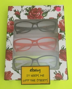 ❤️Authentische BETSEY JOHNSON 3 PAAR SET LESEBRILLE LESEBRILLE +1,50 NEU ❤️ - Bild 1 von 6
