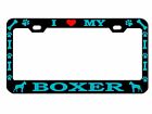 I Love My Boxer Dog Lovers Design Heavy Duty Metal Car License Plate Frame 