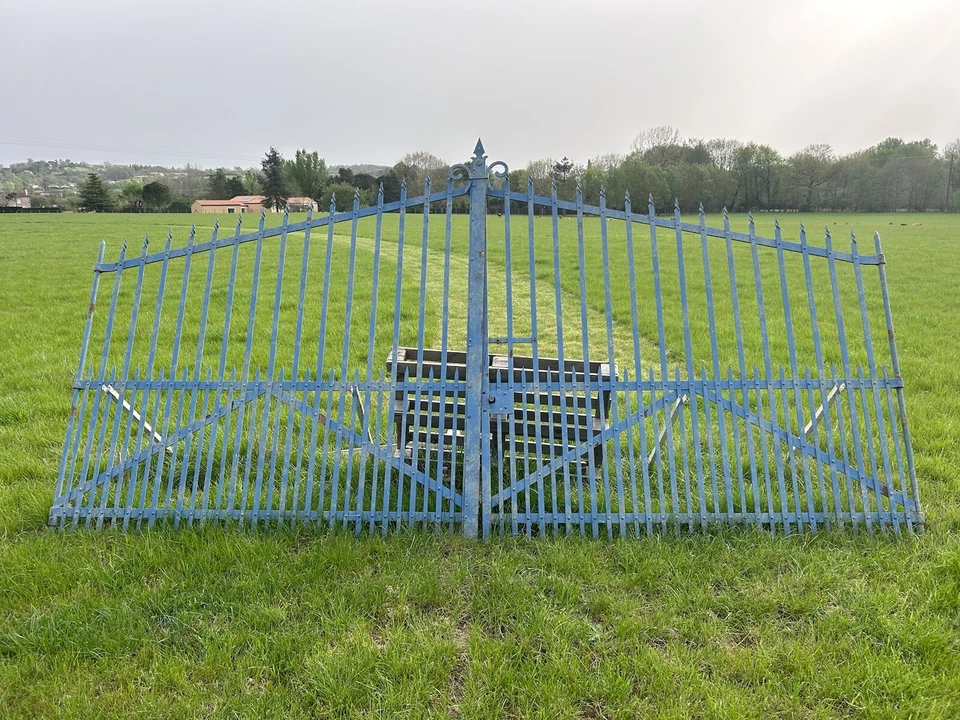 4,20m Portail Fer Forgé Ancien Château Maison de Maître Ancienne Très Bon État - Photo 1/4