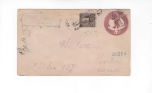 C/c, stamp dealer Edgar Nelton, S Meriden, CT, reg to Montreal, Sc #257; 1897 - Picture 1 of 1