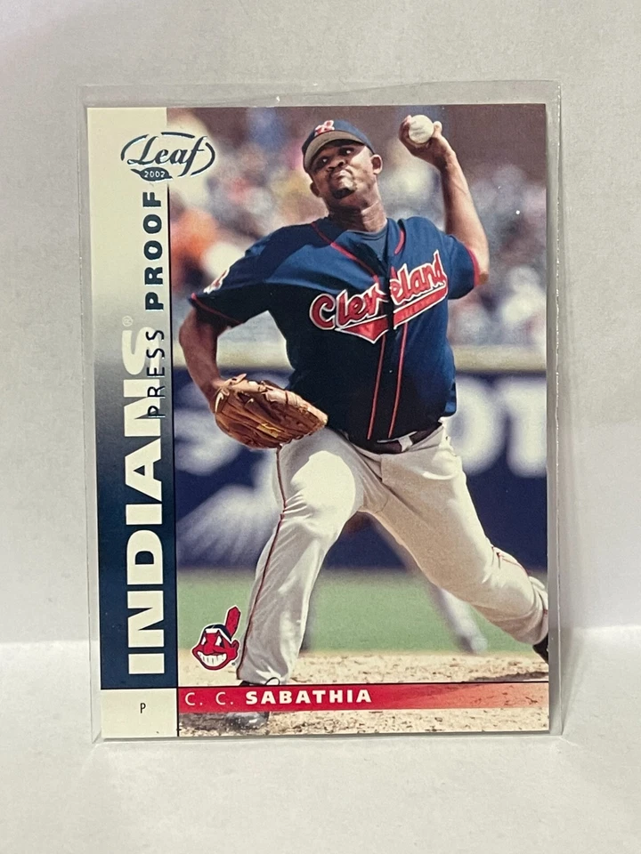 Leaf Press Proofs Platinum #19 C.C. 2002 Sabathia - Serie #'d/25 Foto 1 de 2