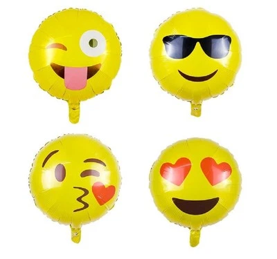 Globos faciales emoji de lámina de 18’’ helio decoración de fiestas juguete cumpleaños corazón niños Reino Unido Foto 1 de 3