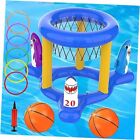 Inflatable Pool Basketball Hoop & Ring Toss Game, 2-in-1 Pool Floats 1-blue