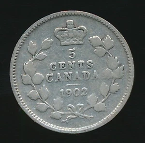 Canada 1902 5 CENTS .0346 ounces of SILVER! - Picture 1 of 2
