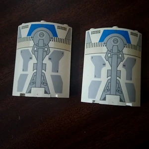 J-1 Lego X 2 White Cylider Quarter SW Pattern 30562px2 4 x 4 x 6 7106 Discolored - Picture 1 of 2