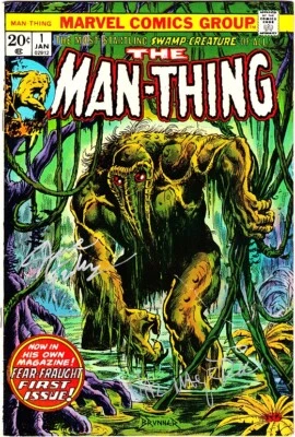 MAN-THING #1 Signed 2X Steve Gerber/Val Mayerik 1974 Howard The Duck App. - Image 1 of 4