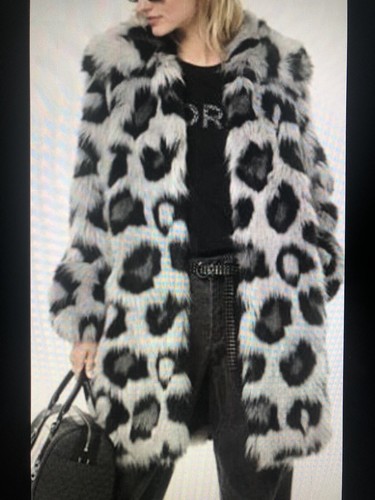 MICHAEL MICHAEL KORS giacca cappotto donna pelliccia sintetica stampa animale S