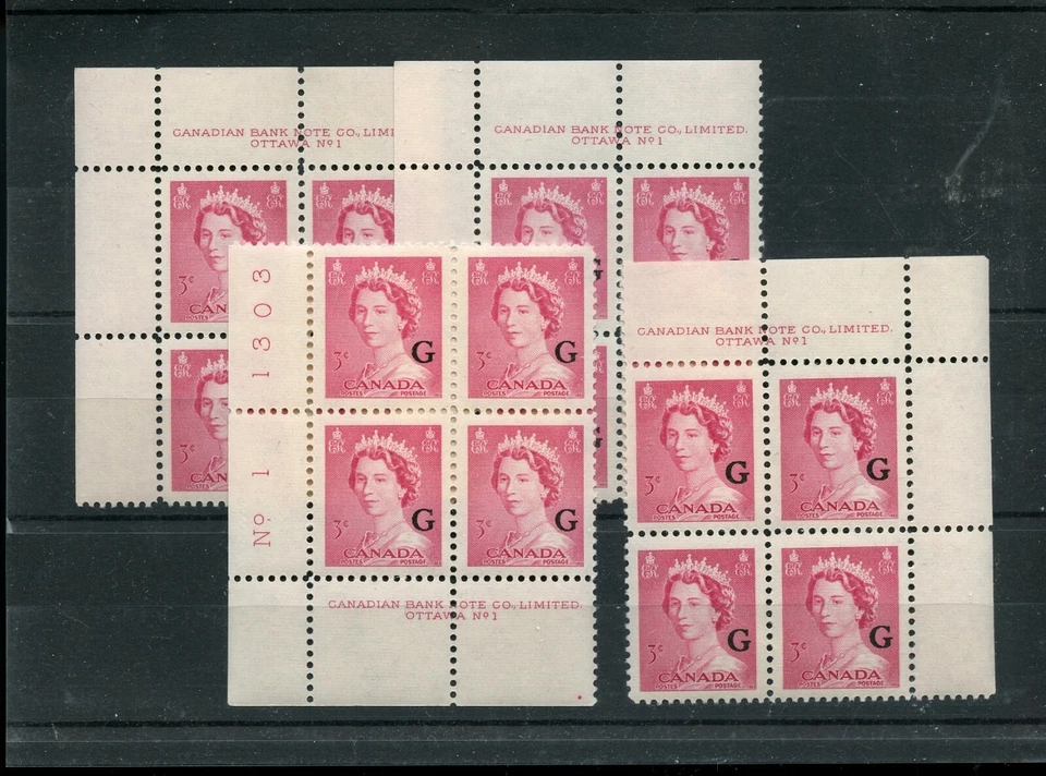 Placa KARSH O35 G sobreimpresión negra #1 en estado bastante bueno MNH Cat $4 ea RAMDOM PICK 1 sellos Canadá Foto 1 de 1