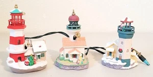 1997, 1998, 1999 Hallmark Keepsake Lighthouse Greetings Light Up Ornaments - Picture 1 of 9