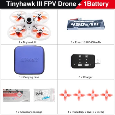 Emax Tinyhawk 3 III FPV Drone BNF Kit FPV Racing Drone Quadcopter Christmas gift - Image 1 of 4