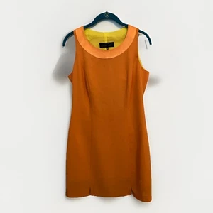 Berto Lucci Creazione Orange Sleeveless Sheath Dress Medium Designer - Picture 1 of 3