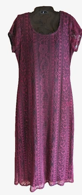 Vestido CW Rosa 14 Encaje Superpuesto Maxi Vintage Oscuro Coqueta Capricho Hada Grunge Foto 1 de 4