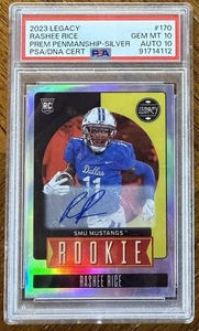 2023 LEGACY RASHEE RICE PREMIUM PENMANSHIP SILVER RC AUTO PSA 10 AUTO 10 READ - Picture 1 of 4