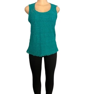 Neu mit Etikett Chicos Space Spitzen-Tanktop in verlockendem Türkis Größe Medium - Bild 1 von 8