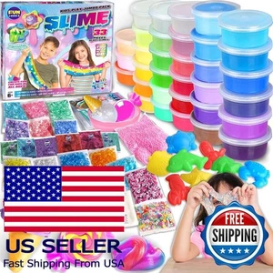 Kit de baba Jumbo de 33 tazas para niños - hágalo usted mismo suave, nublado, transparente, brillo, limo brillante - Imagen 1 de 9