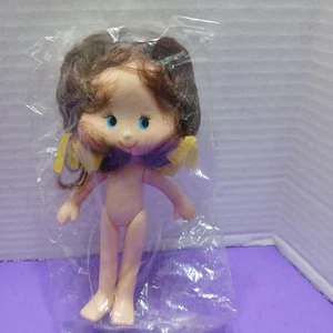NEW Darice Vinyl 5.5" Doll Craft Supplies Scented Dark  Hair With Hair Ribbons - Picture 1 of 3