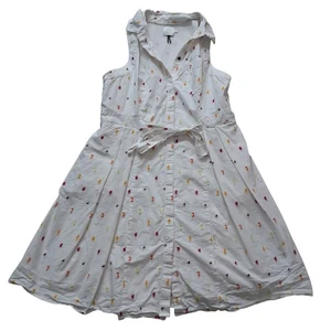 Anthropologie HD in Paris Paleta Shirtdress Women's 14 White Popsicles Novelty - Picture 1 of 13